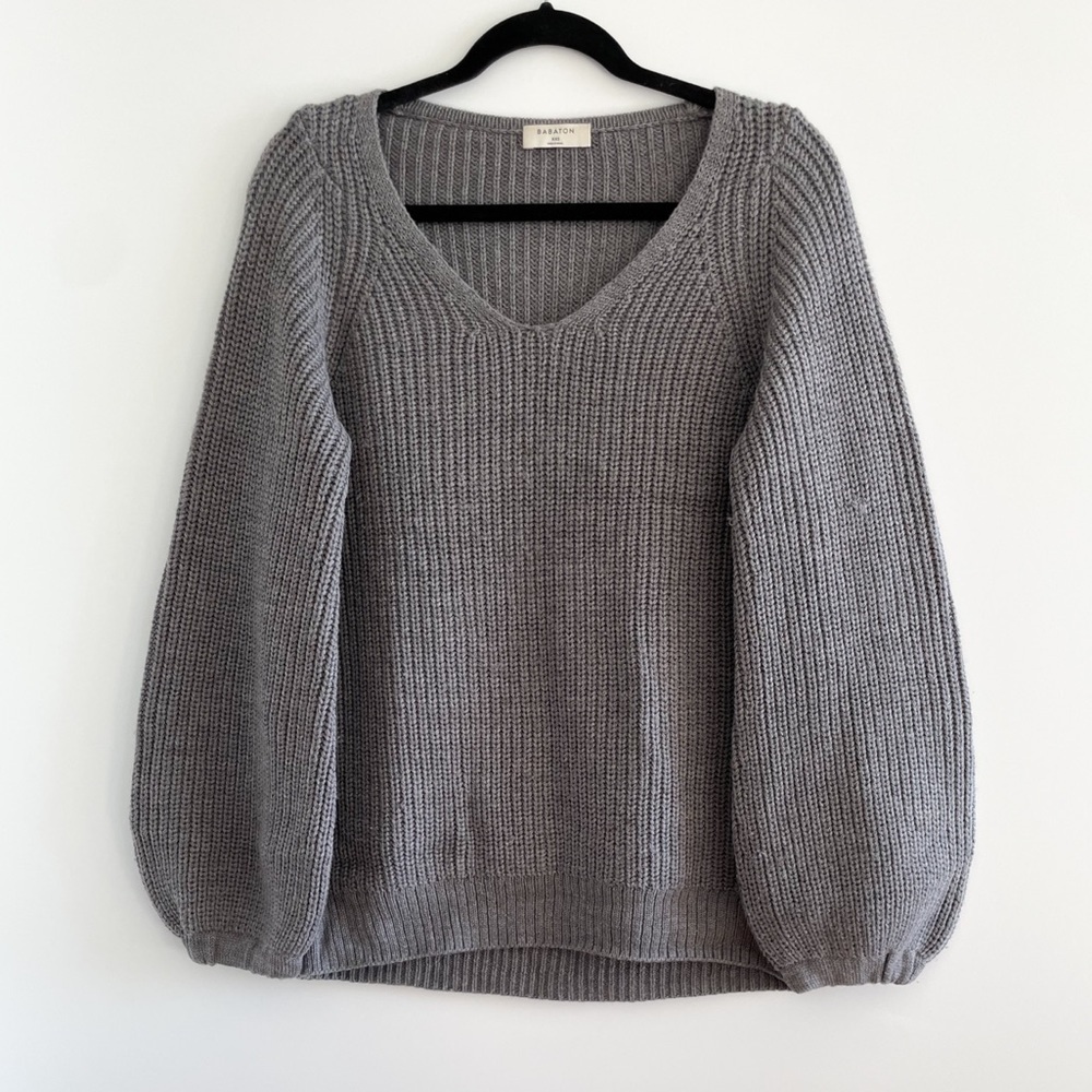 Babaton Balloon Sleeve Wool Sweater